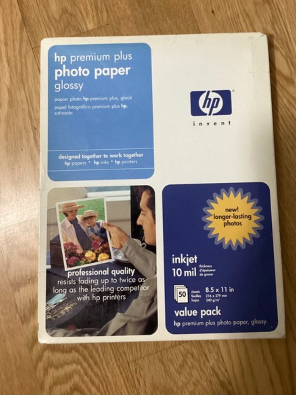 HP Premium Plus Photo Paper Glossy 8.5x11 /50 Sheets